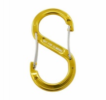 S-Haken, gelb, 60mm mit Sicherheitssperre (Aluminium)
